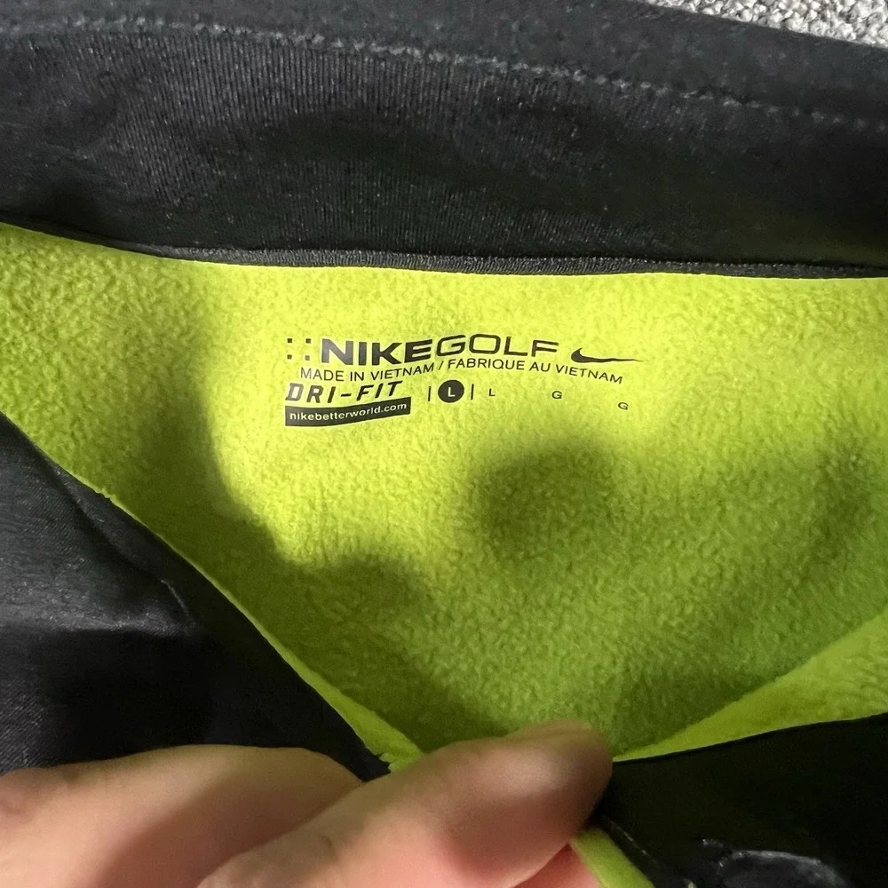 Nike Golf Dri-FIT 1/4 Zip Pullover Black Volt Men's Large